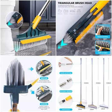 Broom Wiper 2 In 1 Dual Purpose Cleaning Tool Strong Bristles Easy Floor Sweeping Durable Design Convenient Daily Use