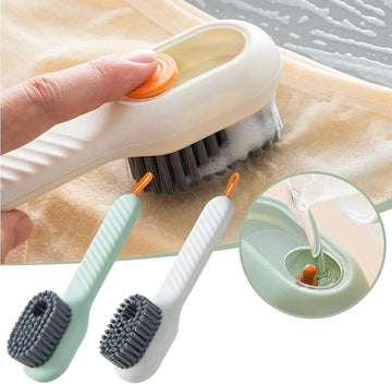 Multifunctional Soft-Bristled Shoe Brush Shoe Brushes Long Handle Brush Automatic Filling Clothes Cleaning Clothing Board Tools (Random Color)