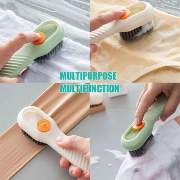 Multifunctional Soft-Bristled Shoe Brush Shoe Brushes Long Handle Brush Automatic Filling Clothes Cleaning Clothing Board Tools (Random Color)