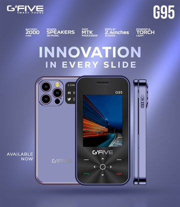 Gfive G95 Slider Mobile | 2.4" QVGA Display | Dual SIM | PTA Approved | 2000mAh Battery